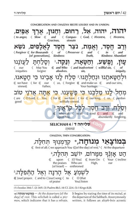 Artscroll Schottenstein Edition Interlinear Selichos - Pocket Size Nusach Polin Sefard