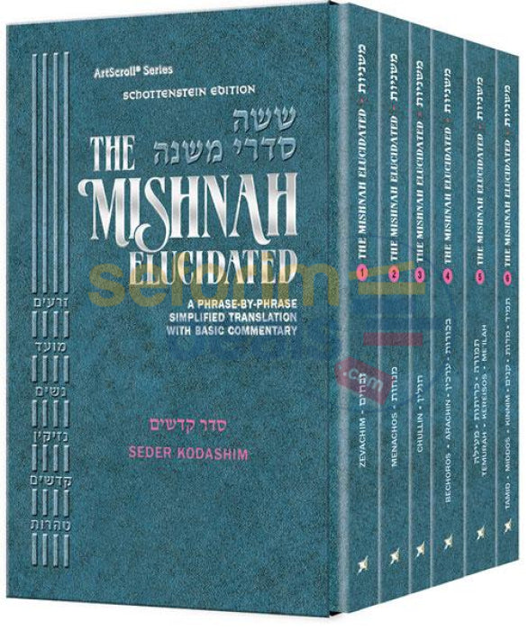 Artscroll Schottenstein Mishnah Elucidated Seder Kodashim Personal Size - 6 Vol. Set