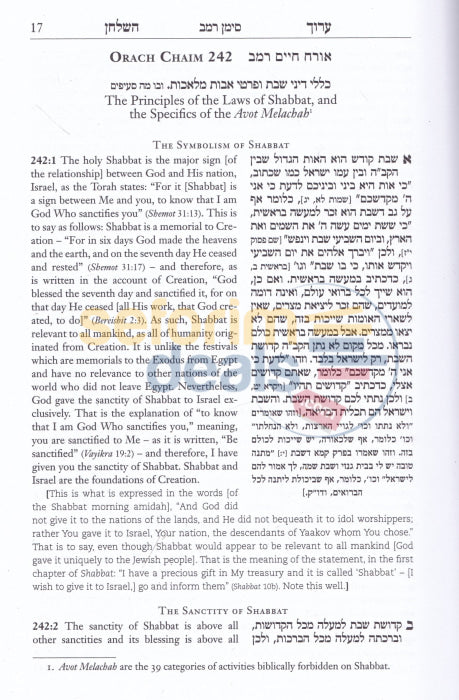 Aruch Hashulchan In English - Hilchos Shabbos