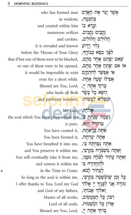 Linear Siddur Tehillas Hashem - For Shabbos And Festivals