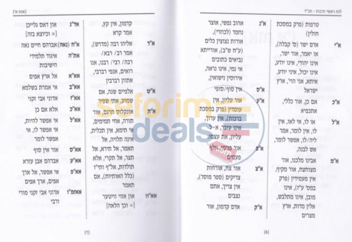 Luach Roshei Tevos Chabad -