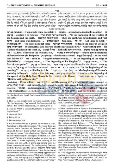 Optional: Artscroll Bereshis