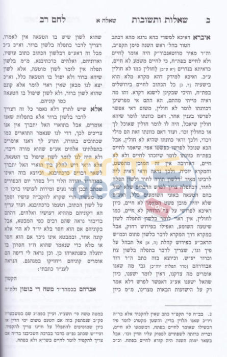 Shaalos Uteshuvos Lechem Rav -