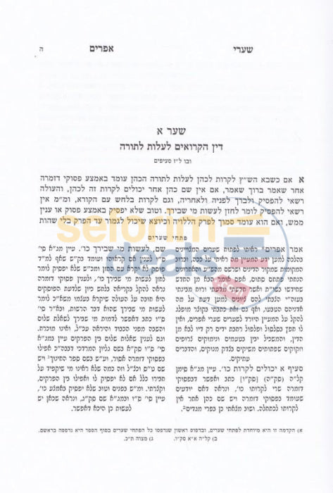 Shaarei Efraim - Hilchos Krias Hatorah