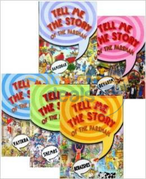 Tell Me The Story Of Parshah - 5 Vol. Slipcase Set New Edition Fully Plastic-Covered Pages