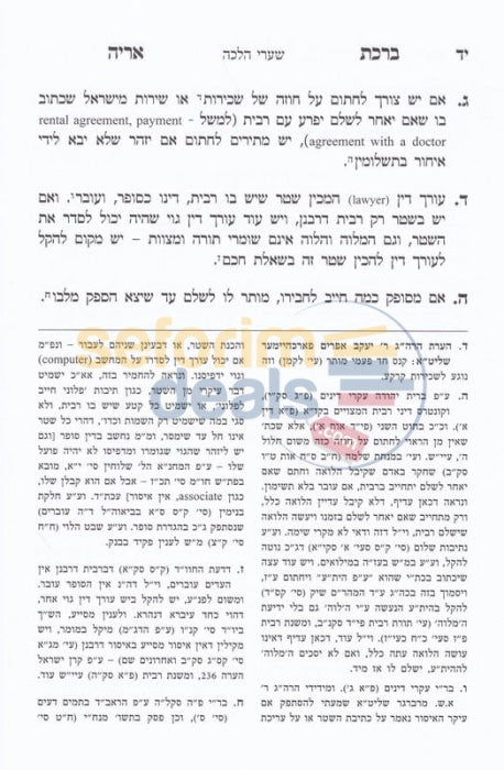 Birchas Ariyeh - Hilchos Ribbis