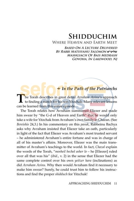 Shiduchim Shalom Bayis & Beyond